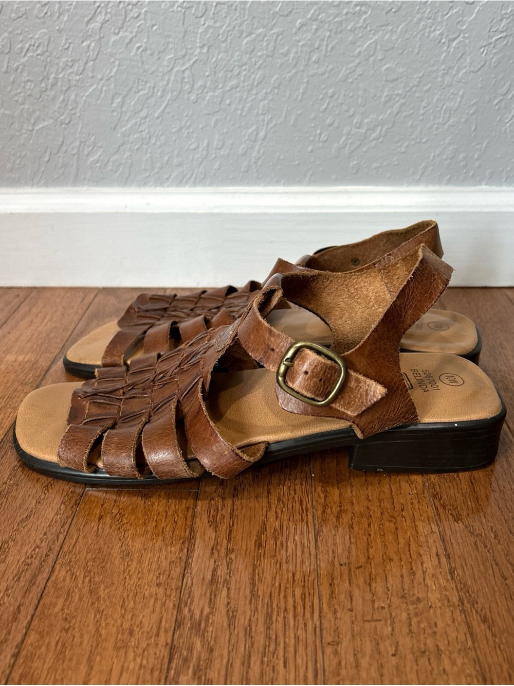 Faded Glory Belinda Sandals Y2K 90’s Leather Vintage Women’s Size 10 Brown
